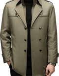 Men's Medium-Length Trench Coat with Detachable Inner