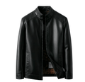 Men’s Warm Plush Lining Leather Jacket Coat