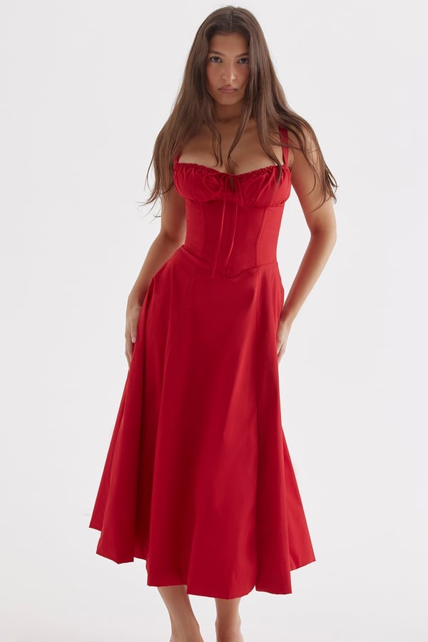 PRINT BUSTIER SUNDRESS