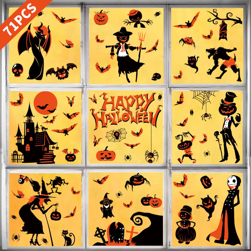 Halloween window stickers static decorative stickers