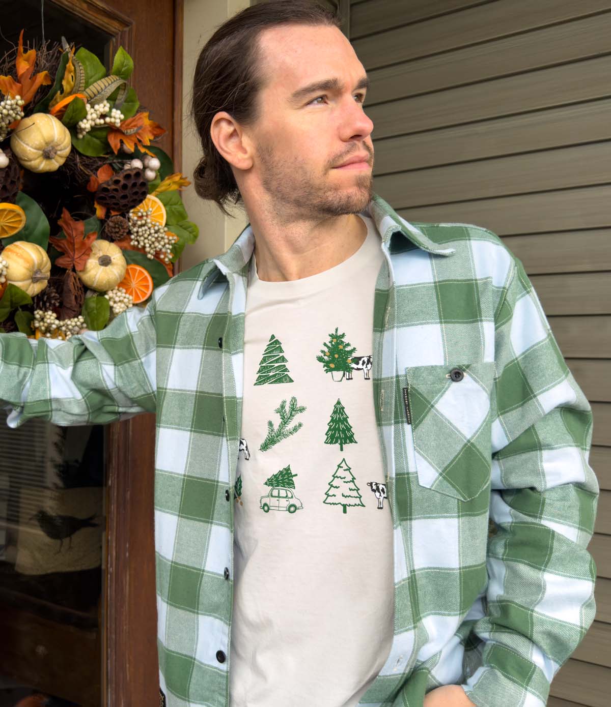 Fitted Flannel Shirt - Frozen Pine